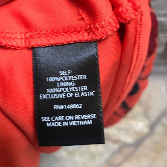 Torrid Mini Clip Dot Blouson Sleeve Dress Orange Floral Print 3x - Picture 9 of 15